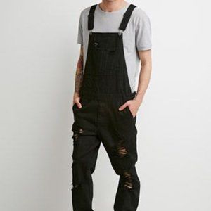 Distressed Denim Men Overalls